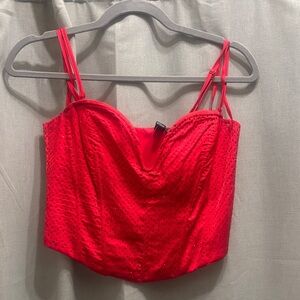 Windsor Red Embellished Strappy Bustier Cami corset top